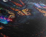Glowing butterflies, fantasy forest wall art, framed canvas print, mother's day, mom gift, monarch butterflies