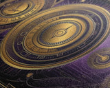 Midcentury Modern Wall art, Framed Canvas Print, Art Deco, Patterns art, Ornament art, Purple & gold art, Original painting, Bright colors
