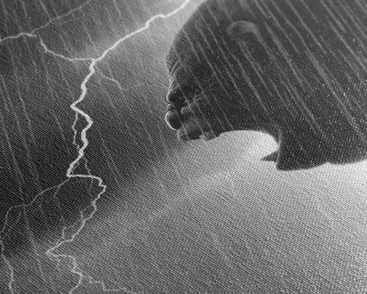 Gorilla Roaring In A Thunder Storm, Framed Canvas Print, Cool Wall Art, Ape Art