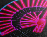 Neon Lights Folding Fan Wall Art, Line Art Print, Pink, Glowing Art, Minimalist Print, Wall Decor, Canvas Print, Wall Art, Framed Canvas