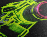 Neon Green Camera Wall Art, Neon Wall Decor, Photography Art,  Minimalist Print, Wall Decor, Canvas Print, Wall Art, Framed Canvas