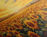 Sunflowers Wall Art, Sunset Wall Art, Yellow Flower Art, Field Of Flowers, Panoramic Art, Wall Art, Canvas Art, Landscape Art, Country Decor