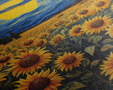 Sunflowers Wall Art, Wildflower Meadow, Starry Night, Canvas Print, Wall Art, Vertical Art, Above Couch Wall Art, Retirement Gifts, RV Decor