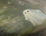 Cute Little Ghost In The Forest, Gothic Victorian Haunted Art, Dark Academia, Framed Canvas or Canvas Art, Cool Wall Art, Halloween Decor