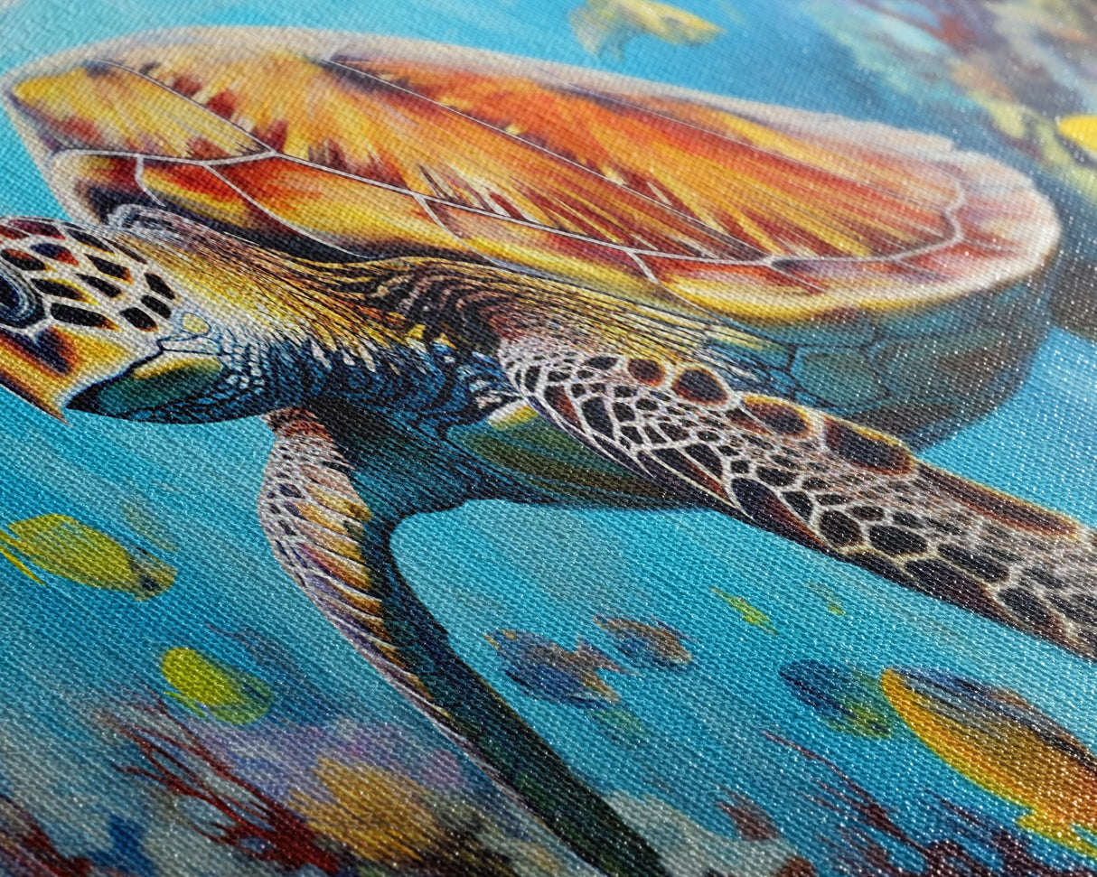 Sea Turtle Framed Canvas Print, Beautiful Sea Turtle Wall Art, Sea Turtle Print, Nursery Decor, Nursery Wall Art