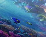 Great Barrier Reef Framed Canvas Print, Underwater Painting Art, Colorful Wall Art, Unique Gift Idea