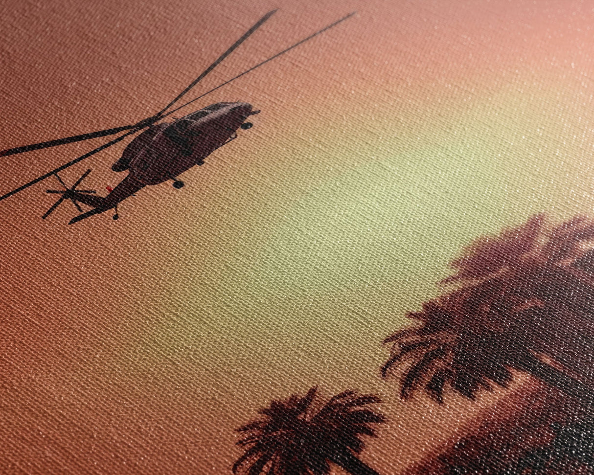 Helicopter, Chopper, Aviation Art, Helicopter Gifts, Canvas Print, Wall Hanging, Portrait Art, House Wall Art, Family Room Art, RV Decor