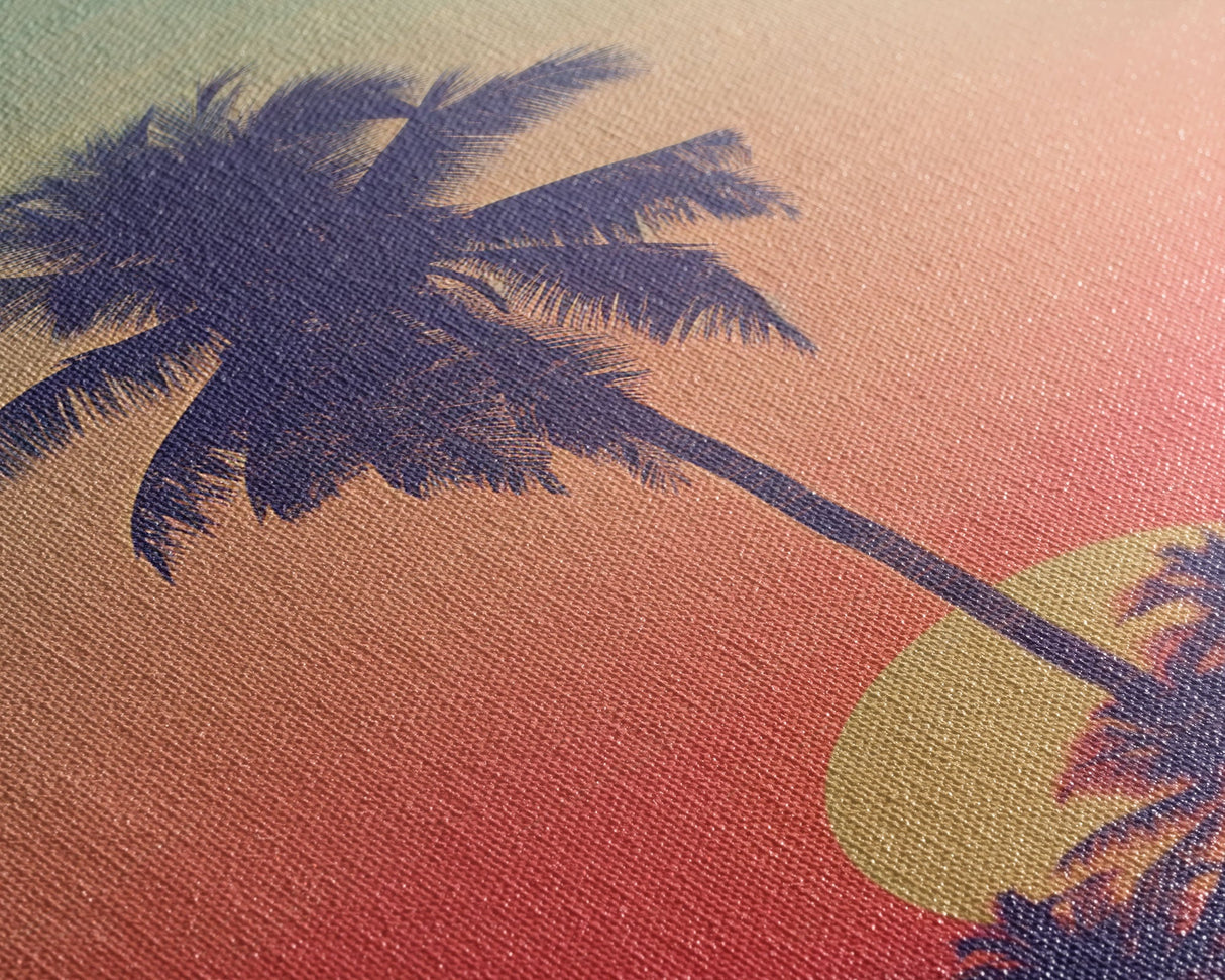 Palm Tree Wall Art, Tropical Wall Art, Minimalist Wall Art, Canvas Print, Wall Hanging, Portrait Art, Tiny House Decor, Dorm Room Art