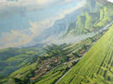 Italian Countryside Painting, Framed Canvas Print, Beautiful Scenic Panoramic Wall Art, Extra Wide Wall Decor, Guest Room Decor