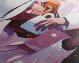 Cowboy with Mug in Snow Framed Canvas Print - Winter Country Scene Art Best 2024 Christmas Wall Decor Gift Idea