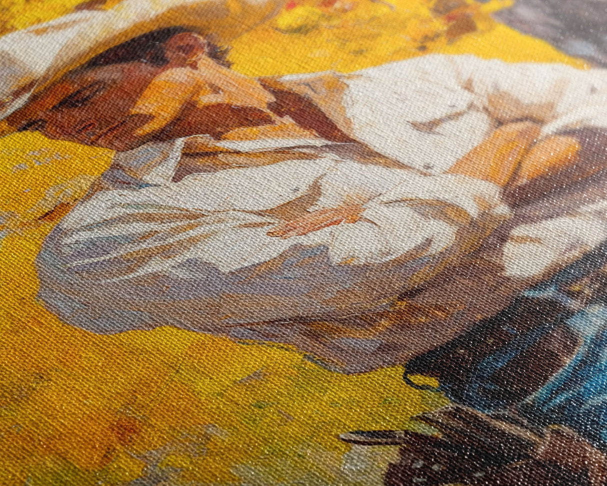 Cowboy with Autumn Foliage Canvas Print, Vibrant Fall Decor, Perfect Fall Wall Art, Seasonal Home Decor, Western Art, Framed Canvas Print