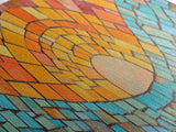 Panoramic Art Print - Sunset Mosaic Canvas Print - Wood Framed Wall Art - Horizontal Abstract Art - Large Wide Wall Art - Above Bed Decor Framed Canvas