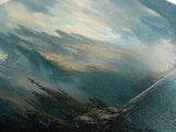 Moody Landscape Painting Print, Overcast Stormy Day In The Mountains, Thought Provoking Wall Art, Oversized Panoramic Ultra Wide Art