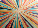 Mid Century Modern Art - Light Speed Tunnel - Vertical Tall Narrow Wall Art - Retro Loft Art - Large Wall Art Painting - Geometric Abstract MCM Art