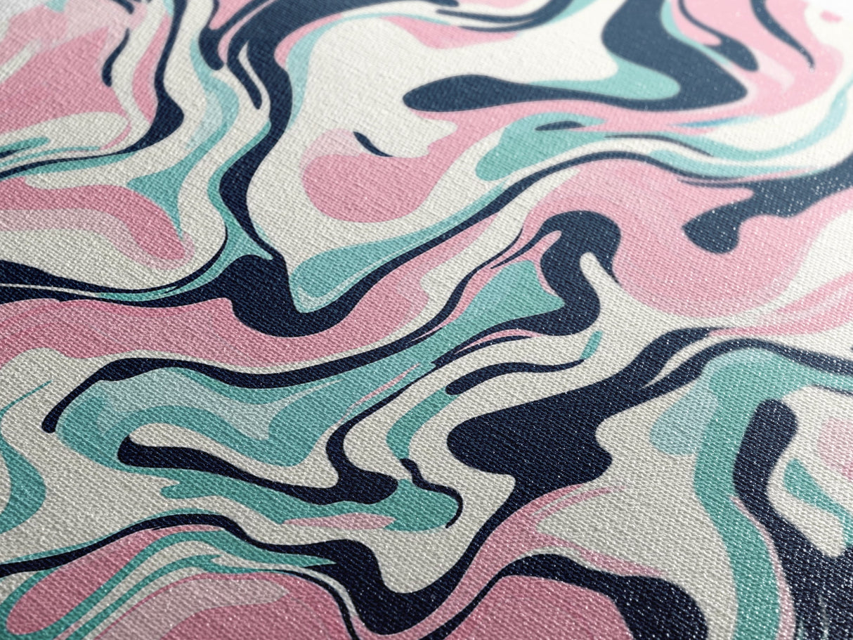 Pink, Black and Turquoise Preppy Wall Art Canvas Print, Girl's Dorm Room Wall Art, Abstract Print, Gift For Mom, Gift For Her