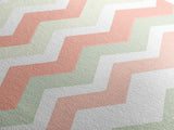 Pink and Mint Green Chevrons, MCM style Mid Century Modern Home Decor, Framed Canvas Print, Whimsical Wall Art