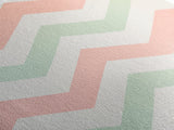 Mint Green and Pink Chevrons, MCM style Mid Century Modern Home Decor, Framed Canvas Print, Whimsical Wall Art