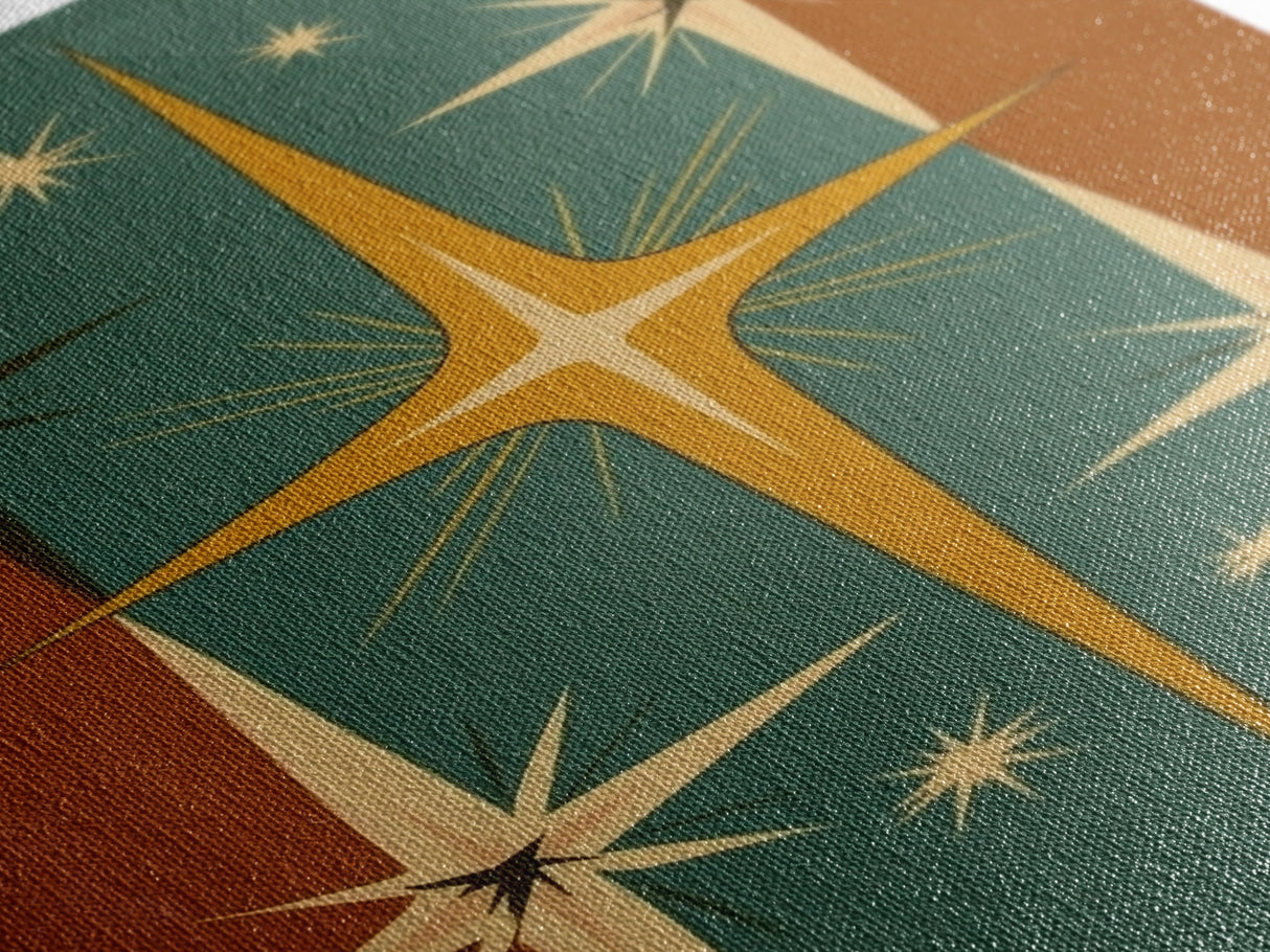 Mid-Century Modern Star Burst Wall Art, Home Decor Wall Art, Atomic Age Home Decor, 1950s Style Art