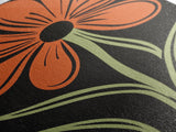 Orange Daisy with Black Background, Framed Canvas Print, Cute Floral Print, Botanical Minimalist Home Decor