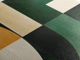 Geometric Patterns Mid-Century Modern Abstract Wall Art Canvas Print, Beautiful Emerald Green Wall Art