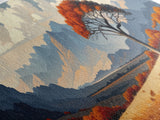 Landscape Print, Muted Southwestern Landscape, Hazy Mountain Valley Oil Painting Print, Panoramic Wall Art, Calm Above Bed Art