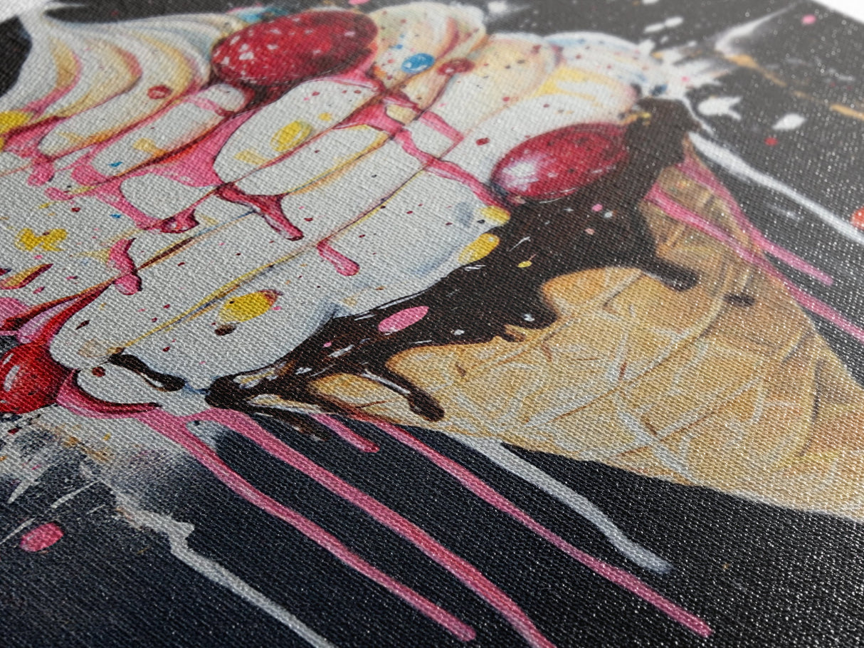 Ice Cream Shop Wall Art, Abstract Still Life Of Ice Cream, Food Review Wall Art, Kitchen Home Decor, Kitchen Art