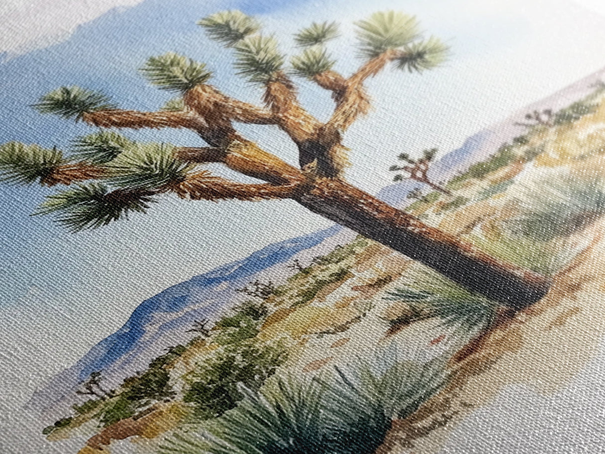 Watercolor Painting Print of Joshua Tree, Framed Canvas Print, Joshua Tree Art, Joshua Tree California Wall Art, Modern Farmhouse Art