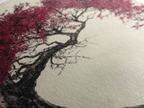 Wabi Sabi Japanese Maple Tree Framed Canvas Print, Minimalist Home Decor, Vertical Living Room Art