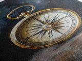 Weathered Compass Wall Art, Nautical Coastal Home Decor Wall Art Framed Canvas Print, Rustic Seaside Accent Piece, Statement Piece, Rustic Decor