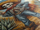 Skeleton Mariachi Chicano Art Canvas Print, Mexicano Wall Art, Tejano Wall Art, Mexicano Style Painting
