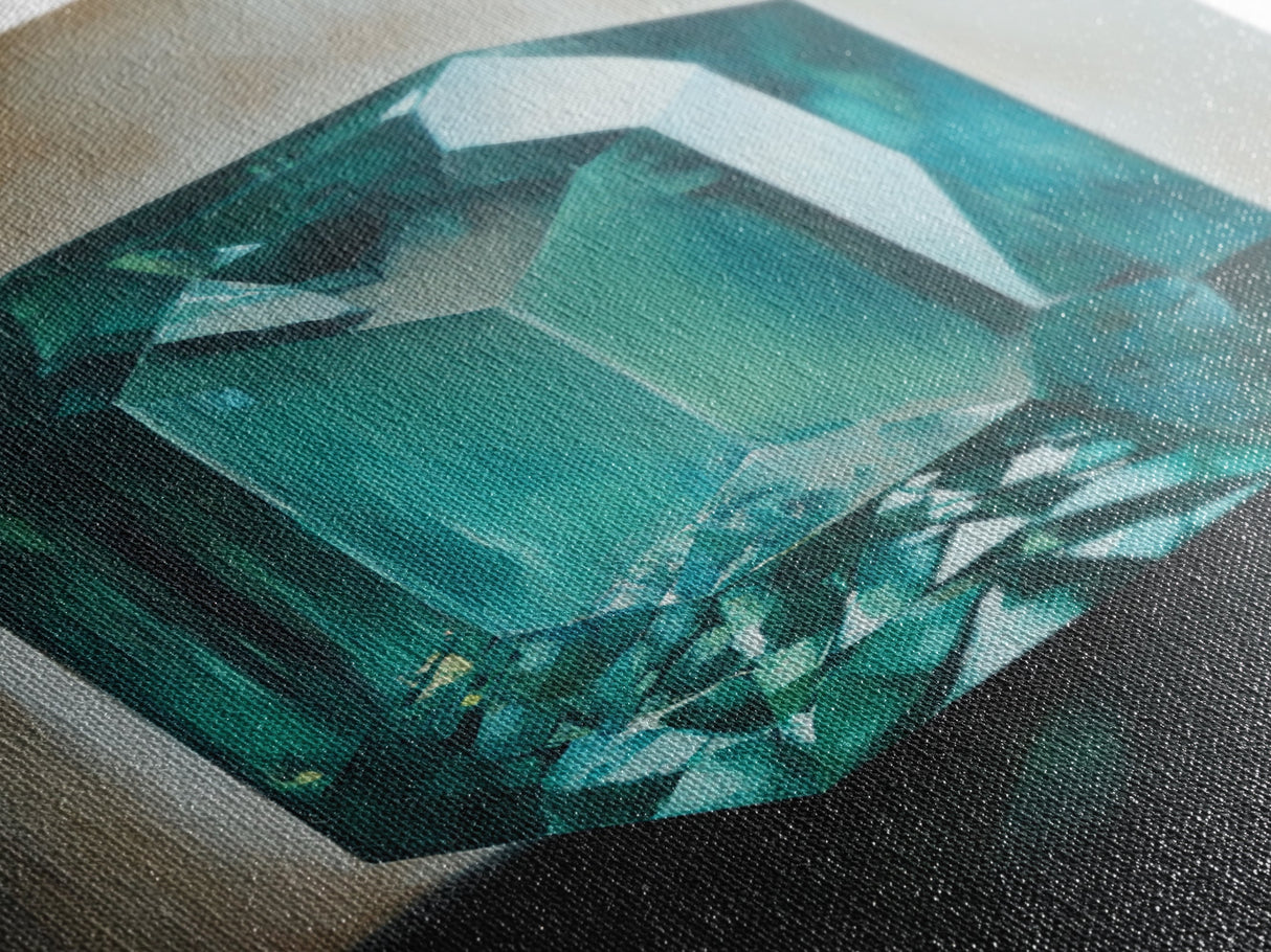 Watercolor Painting Print of an Emerald, Genstones Painting, Gemstone Painting, Emerald Wall Art, Emerald Green Home Decor, Kitsch Art