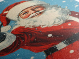 Portrait of Santa Waving Framed Canvas Print, Santa Painting, Santa Art, Santa Home Decor, Christmas Wall Art, Seasonal Christmas, Clearance Christmas
