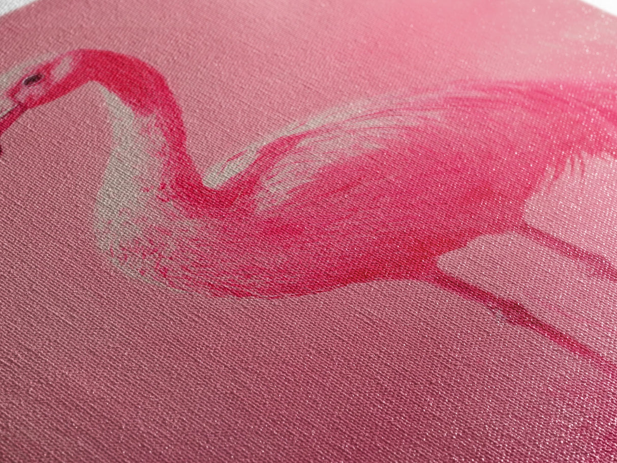 Preppy Pink Flamingo Painting Print, Trendy Wall Art, Animal Print, Framed Canvas Print, Wood Framed Art, Dorm Decor, Apartment Art