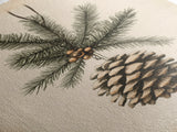 Boho Christmas Pinecone Canvas Print - Framed Canvas - Minimalist Christmas Art - Boho Christmas Art - Rustic Christmas Art