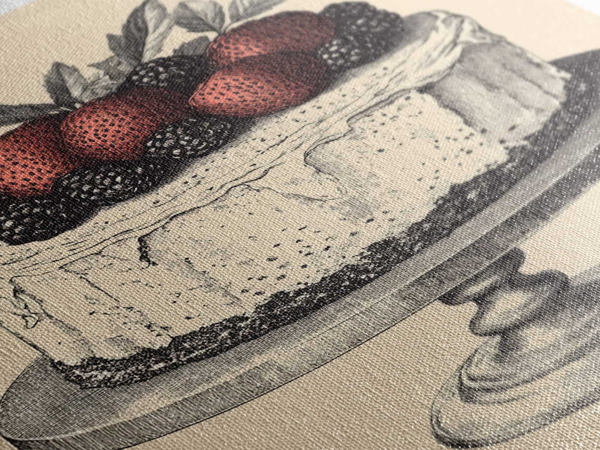 Kitchen Wall Art, Cake Painting Still Life Framed Canvas Print, Dining Room Wall Artt