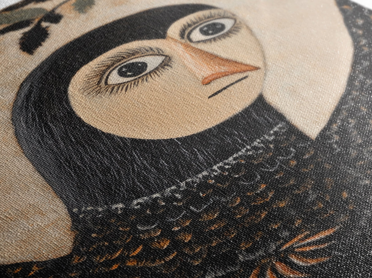 19th Century Folk Art Painting Print of a Harpy, Harpy Painting Print, Vertical Wall Art, Russian Folk Art
