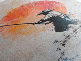 Fisherman Gift Idea, Fisherman Painting Print, Retro Wabi Sabi Fisherman Painting, Gift For Fisher, Fishing Gift, Gift For Dad