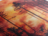 Ready to Hang Watercolor Painting Print of a Forest Fire, Beautiful Wall Art, Forest Fire Natural Disaster Wall Art, California Wall Art