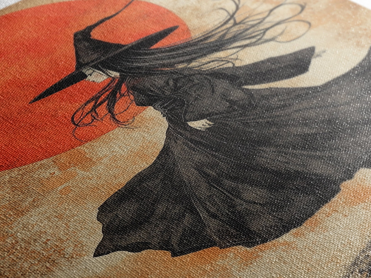 It's All Downhill From Here, Framed Canvas Print, Wabi Sabi Witch Decor, Witch Painting, Witchy Gift, Witchy Home Decor