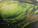 Forest At Dusk Painting Print, Spooky Art, Fantasy Art, Nature Landscape Painting Canvas Print, Landscape Decor, large wall art