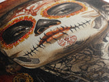 Day Of The Dead Portrait Framed Canvas Print, Chicano / Mexicano Wall Art, Home Decor, Chicano Wall Art, Chicano Painting