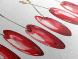 Panoramic Cherry painting Print - Kitchen Home Decor - Trendy Dorm Room Wall Art - Dining Room Decor - Cherry Art - Cherry Painting