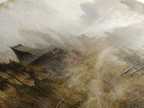 Retro Landscape Print - Landscape Painting - Wabi Sabi Panoramic Wall Art - Minimalist Home Decor - Ancient Japan Landscape Painting