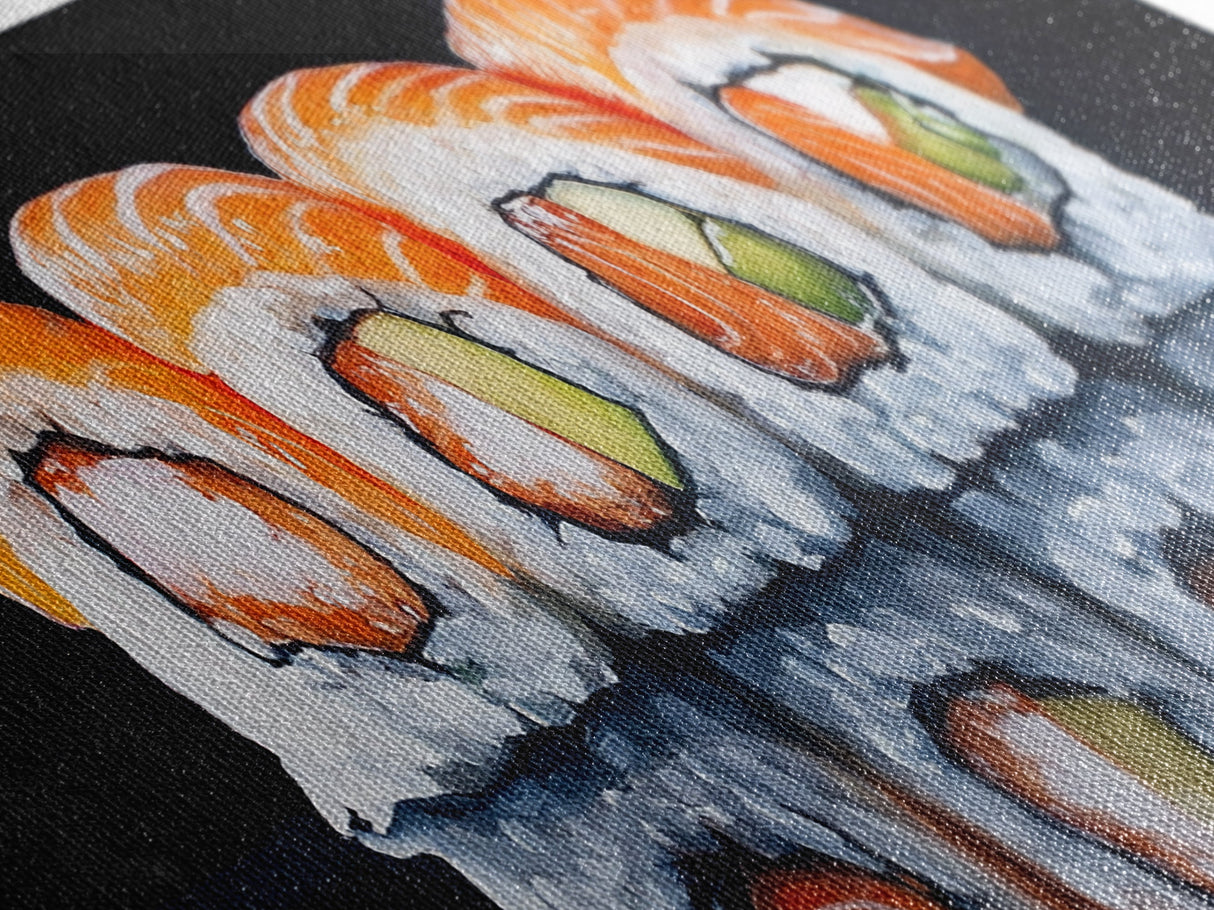 Kitchen Wall Art Home Decor, Dining Room Art, Painting of Sushi Canvas Print, Modern Art, Eclectic Kitchen Decor, Modern Kitchen