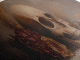Dark Academia Oil Painting Print Stil Life of a Skull and Flowers, Gothic Home Decor, Goth Art, Witchy Decor, Halloween Art, Moody Decor