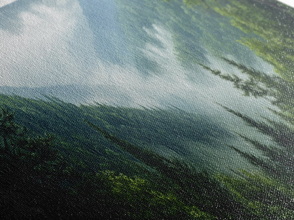 Emerald Green Mountain Landscape Wall Art Canvas Blue Ridge Mountains Print Extra Large Wall Art For Living Room Above Sofa