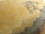 Wabi Sabi Landscape Painting Print - Framed Canvas - Vintage Landscape Painting