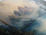 Foggy Mountain Forest Landscape Painting Print, Landscape On Canvas Ready Too Hang - Large Panoramic Canvas Wall Art Prints Landscape Art