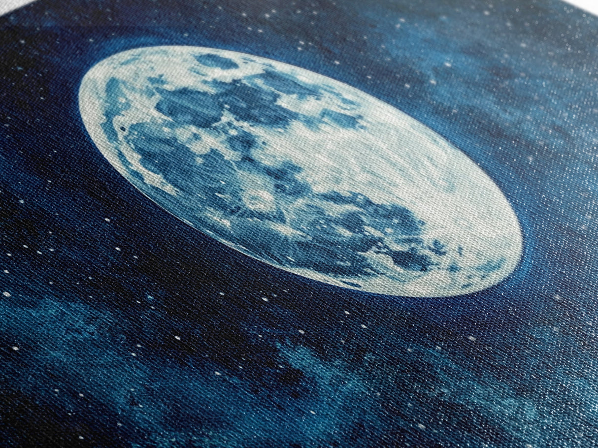 Abstract Oil Painting Print Of The Full Moon - Framed Canvas Print - Ready To Hang - Full Moon Art - Witchy Decor - Full Moon Painting