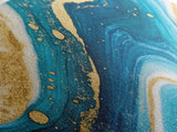 Blue, White and Gold Marble Canvas Print - Marble Painting - Centerpiece Wall Art - Statement Piece - Bold Artwork - Trendy Art - Abstract Art